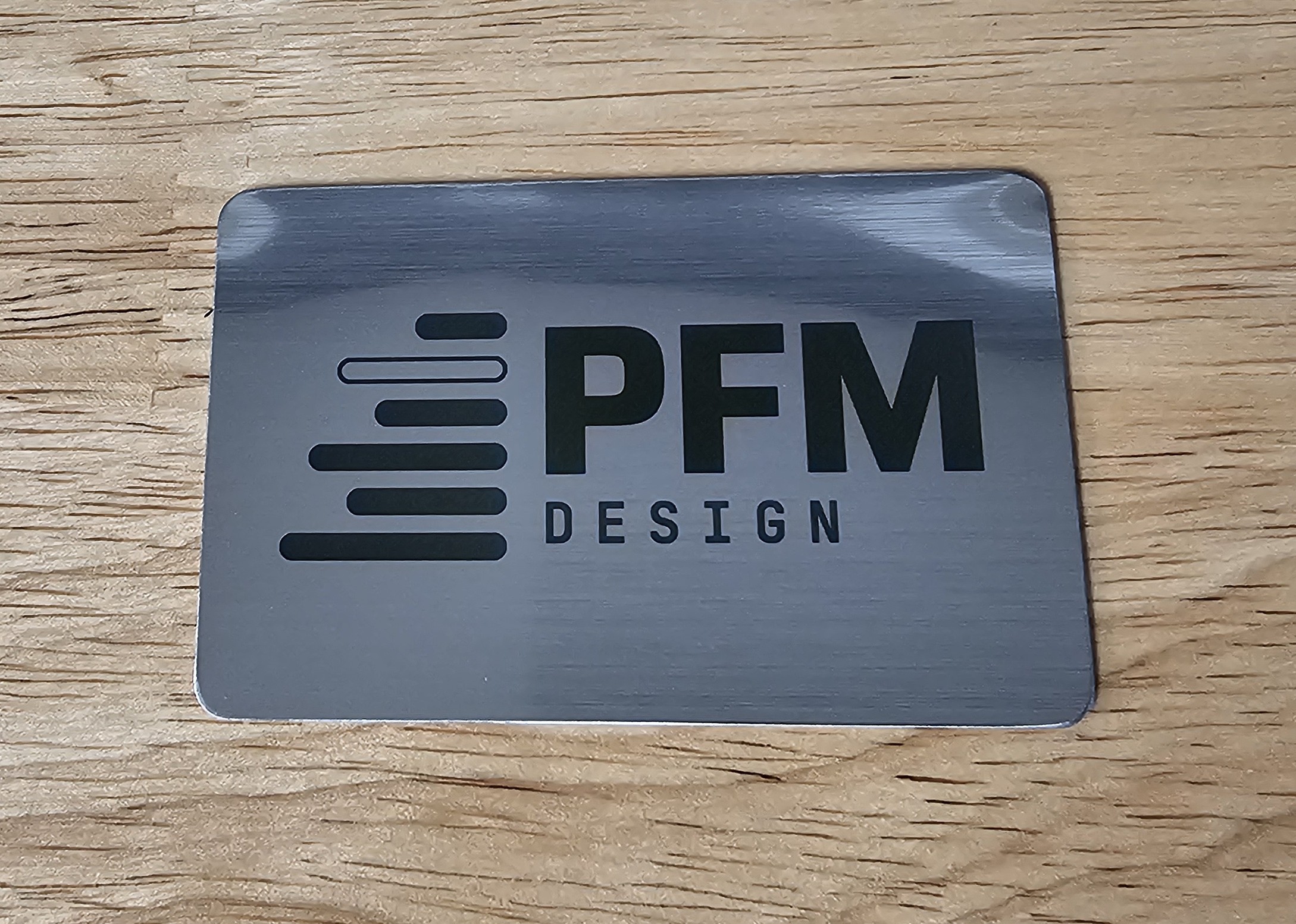 Annealed PFM Design logo on stainless steel